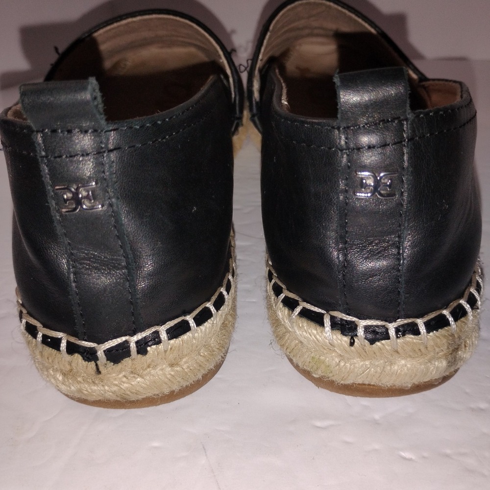 Sam Edelman‎ Women's Black Leather Espadrille Loafers Size 9 - Picture 3 of 16